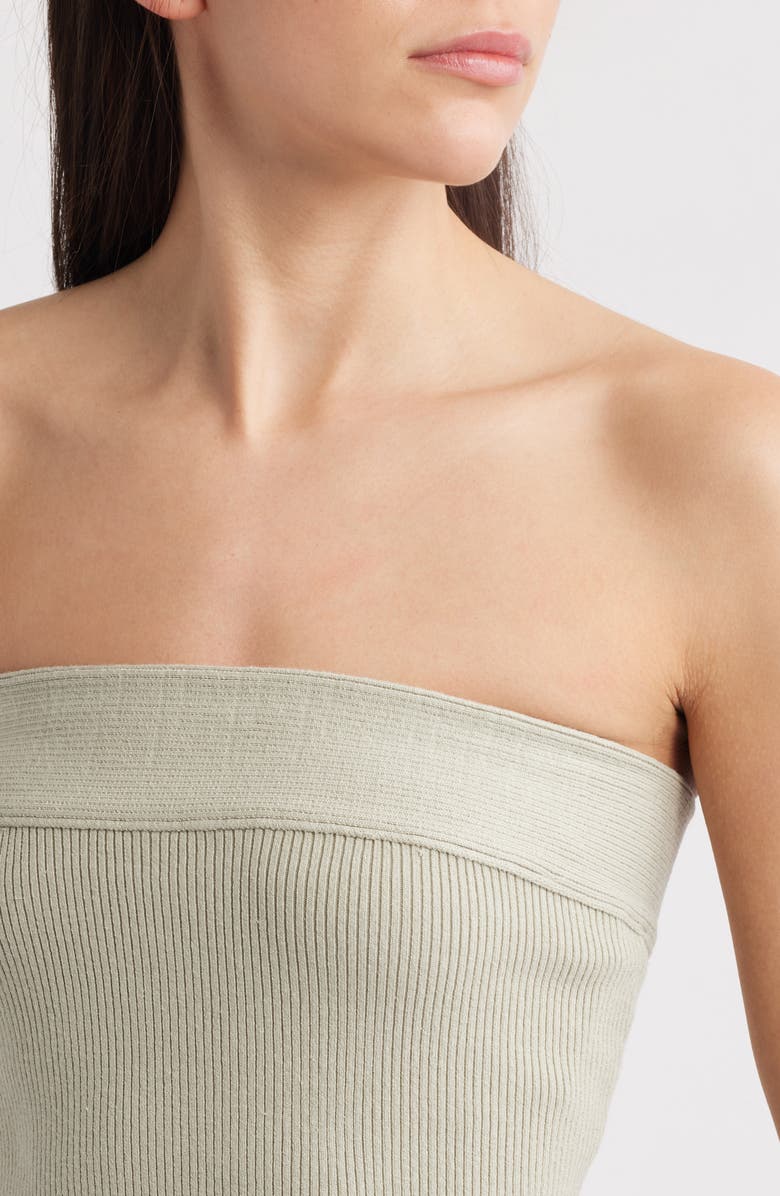 Free People Ravena Strapless Maxi Sweater Dress, Alternate, color, Lima Bean