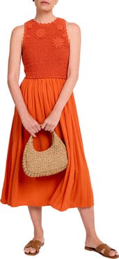 MINT VELVET Crochet Bodice Midi Dress