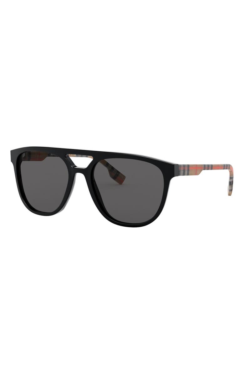 Burberry 56mm Aviator Sunglasses, Alternate, color,