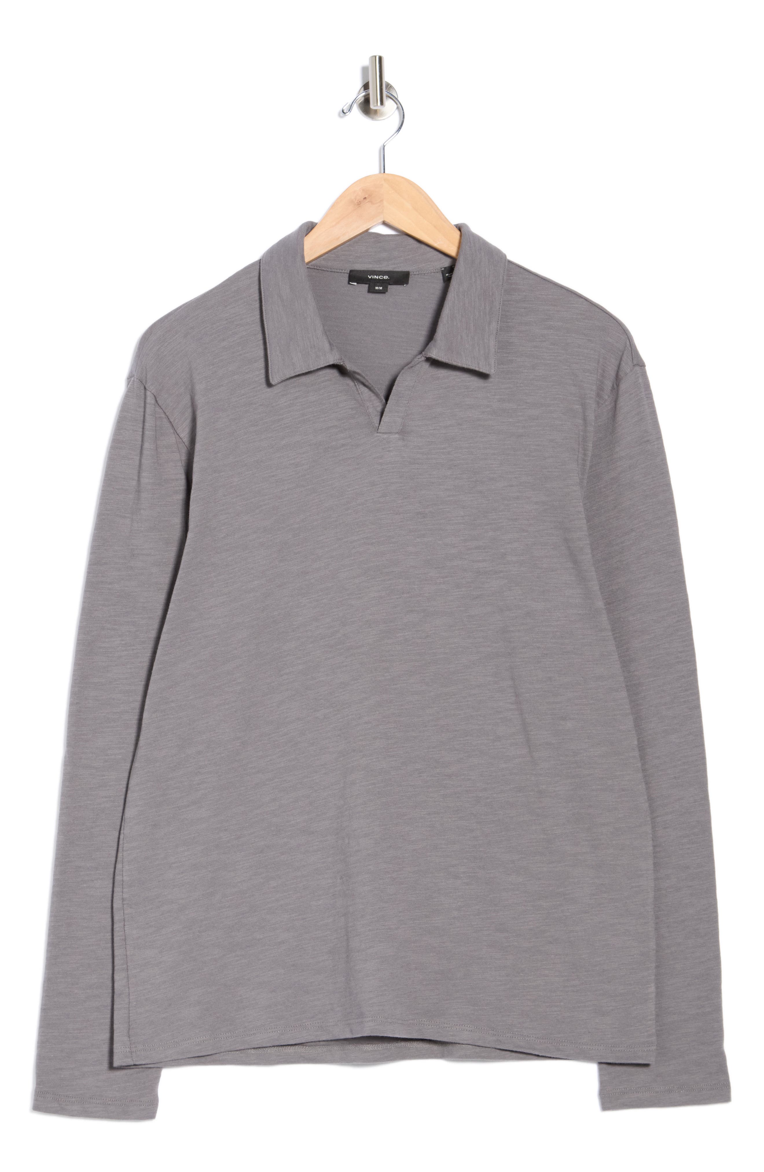 Vince Johnny Collar Long Sleeve Knit Top