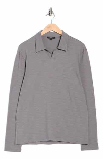 Vince Johnny Collar Long Sleeve Knit Top