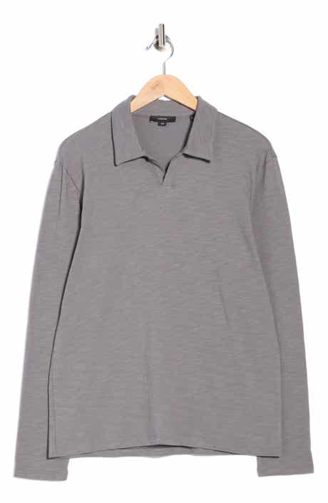 Vince Johnny Collar Long Sleeve Knit Top