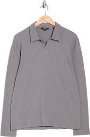 Vince Johnny Collar Long Sleeve Knit Top