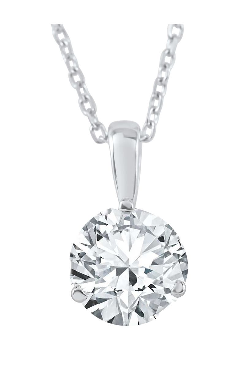 Bliss Diamond 1/2 ct Diamond Solitaire Pendant 14K Gold Lab Grown 3-Prong Martini, Main, color, 14K White Gold