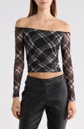 Princess Polly Siarah Off the Shoulder Mesh Top