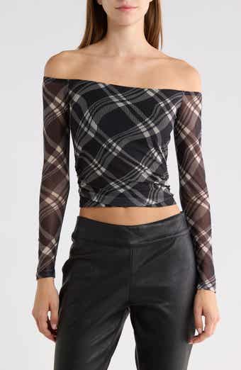 Siarah Off the Shoulder Mesh Top