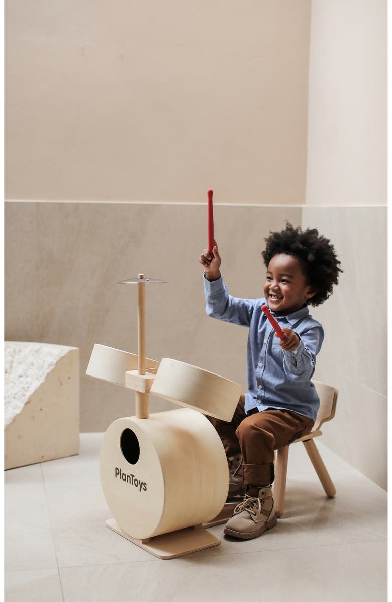 PlanToys<sup>®</sup> Drum Playset, Alternate, color, Natural