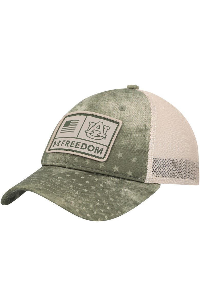 Under Armour Men's Under Armour Camo Auburn Tigers Sideline Blitzing Trucker Performance Adjustable Hat, Main, color, 