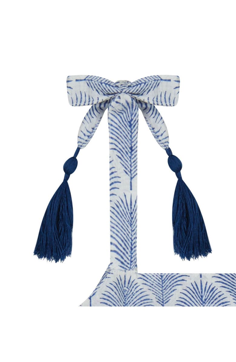 Mer St. Barth Zoe Baby Romper Navy Feather, Alternate, color, 