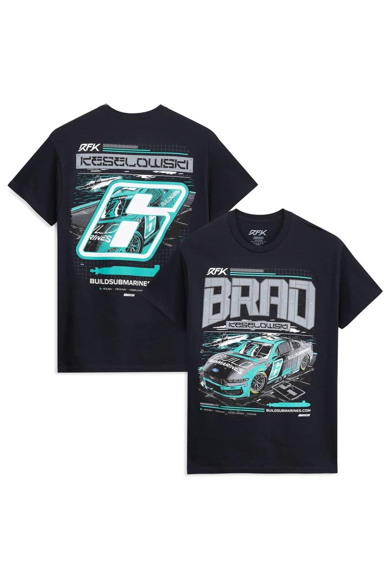 Men's Classic Ink Black Brad Keselowski #6 BuildSubmarines.com T-Shirt, Main, color, Black