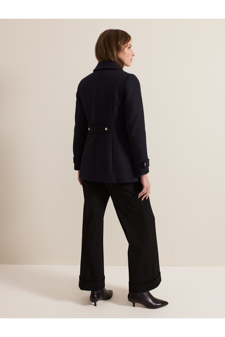 Petite Aurelie Military Coat, Alternate, color, Navy