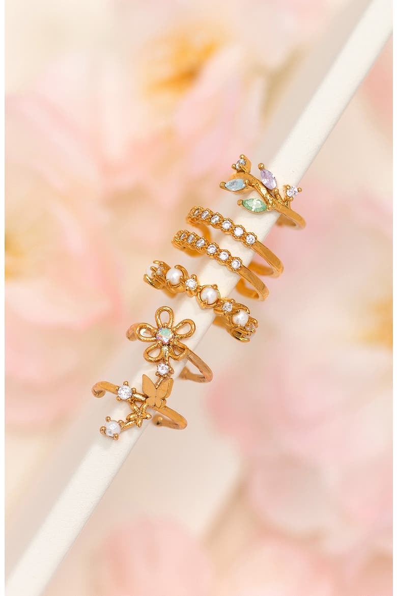 Pastel Leaf Ear Cuff, Alternate, color, GOLD