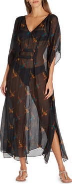 VALIMARE Florence Maxi Sheer Silk blend Cover-up Kaftan