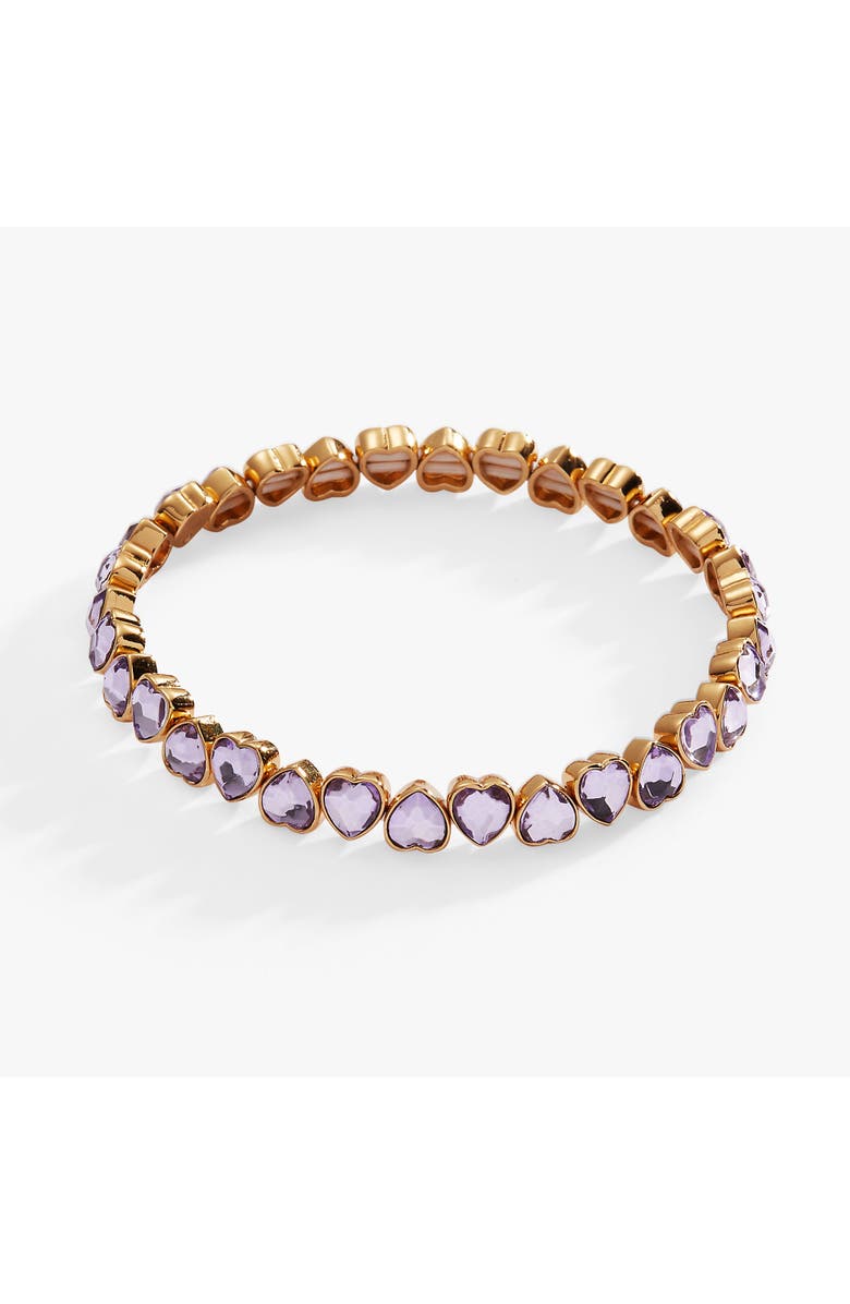 Alex and Ani Faceted Heart Stretch Bracelet, Main, color, Purple