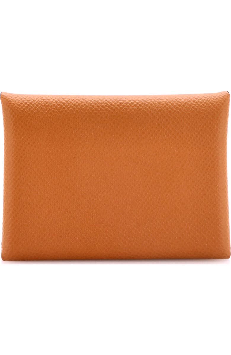 Pre-Owned Hermes Calvi Duo Card Holder Verso Epsom, Main, color, Verso - Gold/Vert Fizz