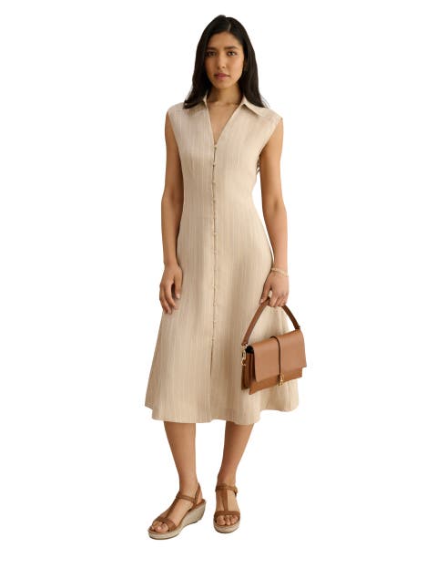 Charlize Button-Front Collared Dress