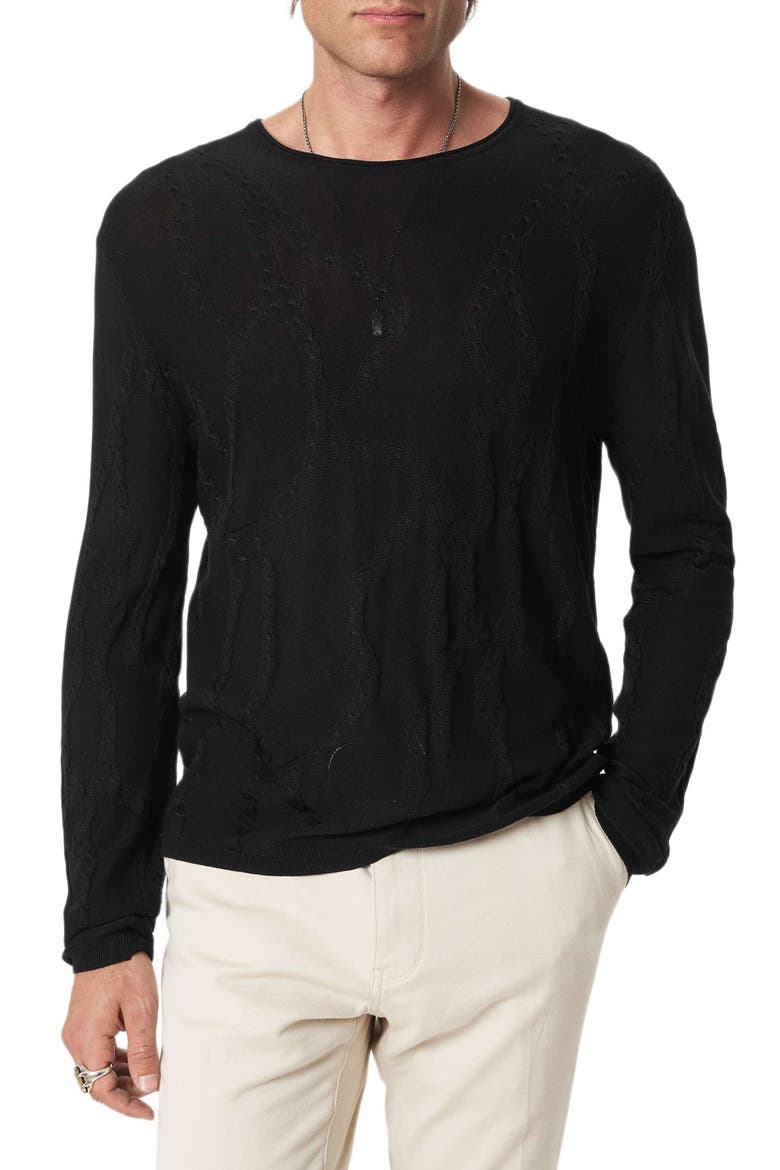Addison Broken Twist Cable Sweater, Main, color, BLACK