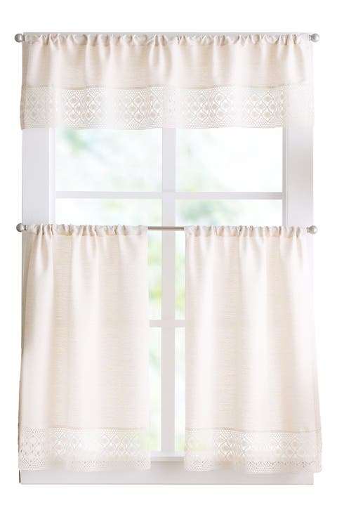 Bahia 3-Piece Valence & Tier Curtain Panel Set