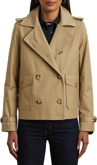 Lauren Ralph Lauren Crop Cotton Blend Trench Coat | Nordstrom