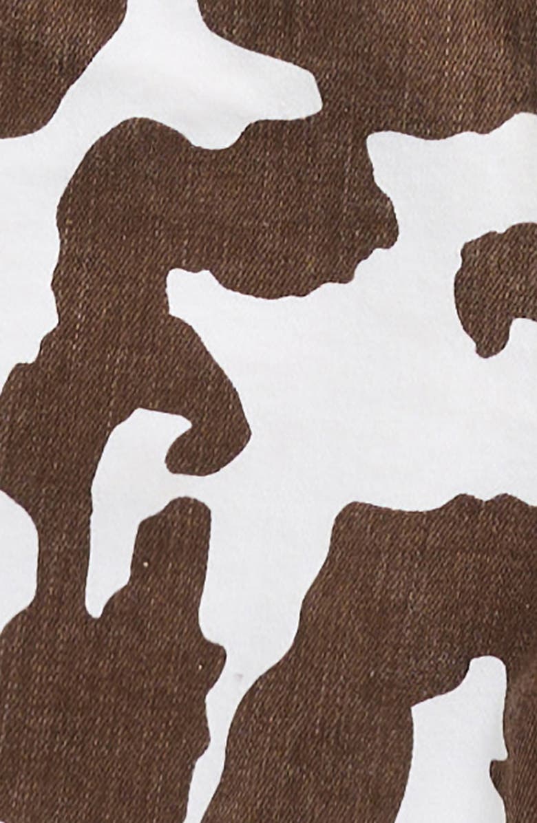 Tractr Kids' Cow Print Cutoff Denim Shorts, Alternate, color, Brown Cow