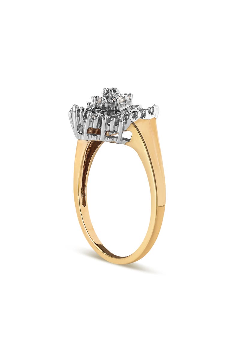 10K Yellow Gold 1/4 Cttw Diamond Heart Shape Ballerina Ring, Alternate, color, Yellow