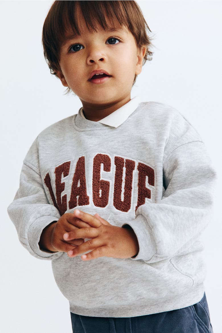Sweatshirt With Motif, Main, color, Light gray/League