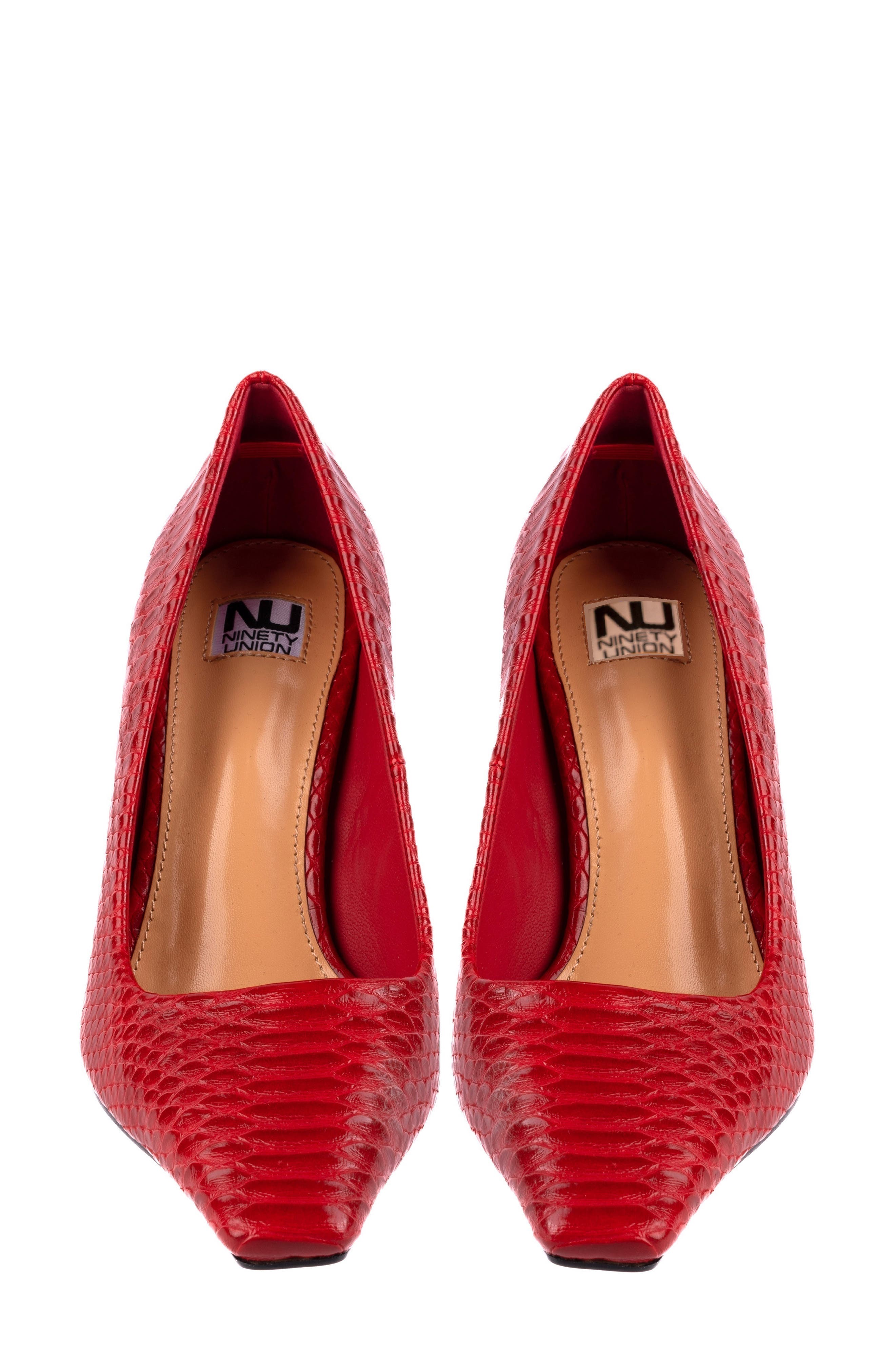 NINETY UNION Intense Snake Embossed Pump, Alternate, color, Red Snake
