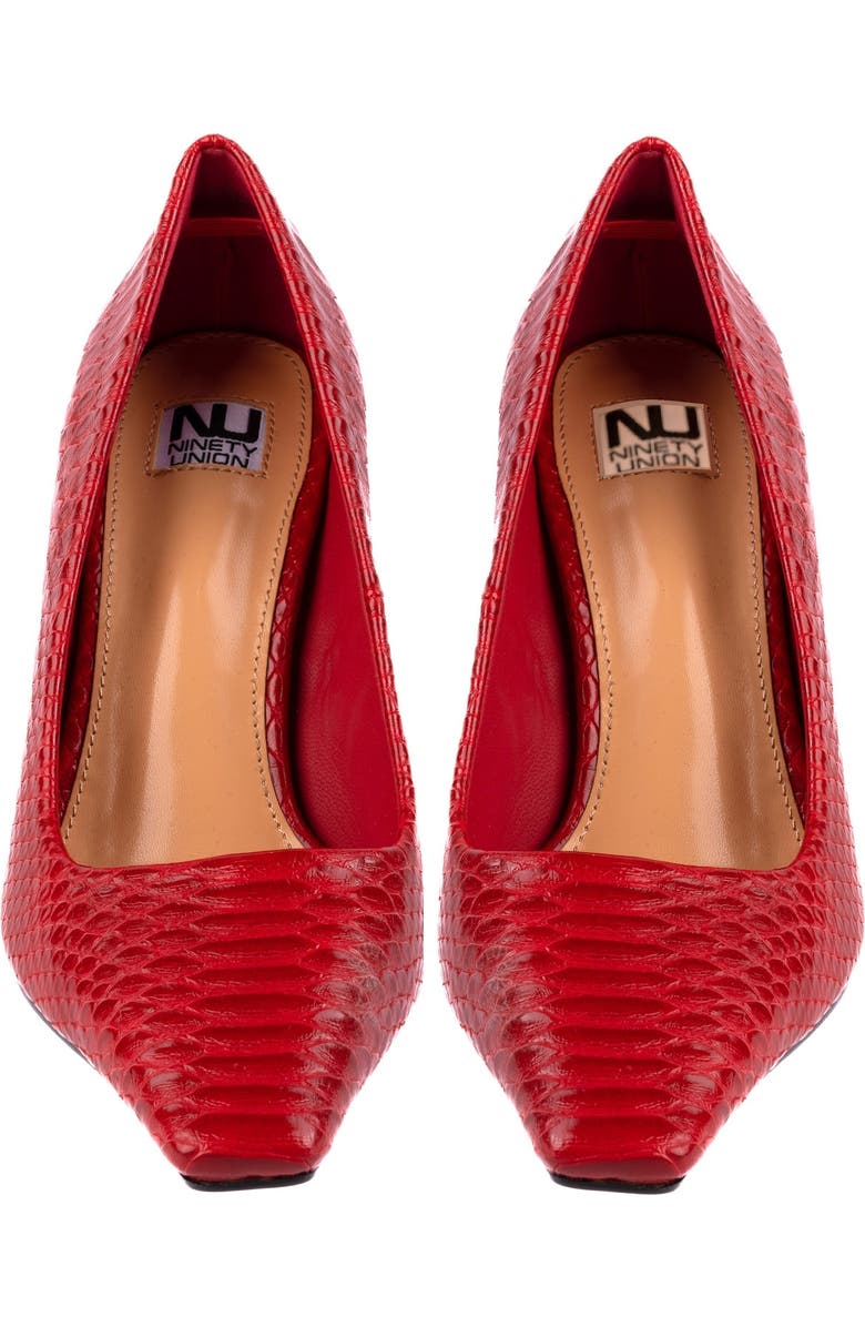 NINETY UNION Intense Snake Embossed Pump, Alternate, color, Red Snake
