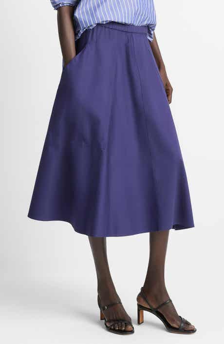 Vince Stretch Cotton Midi Skirt