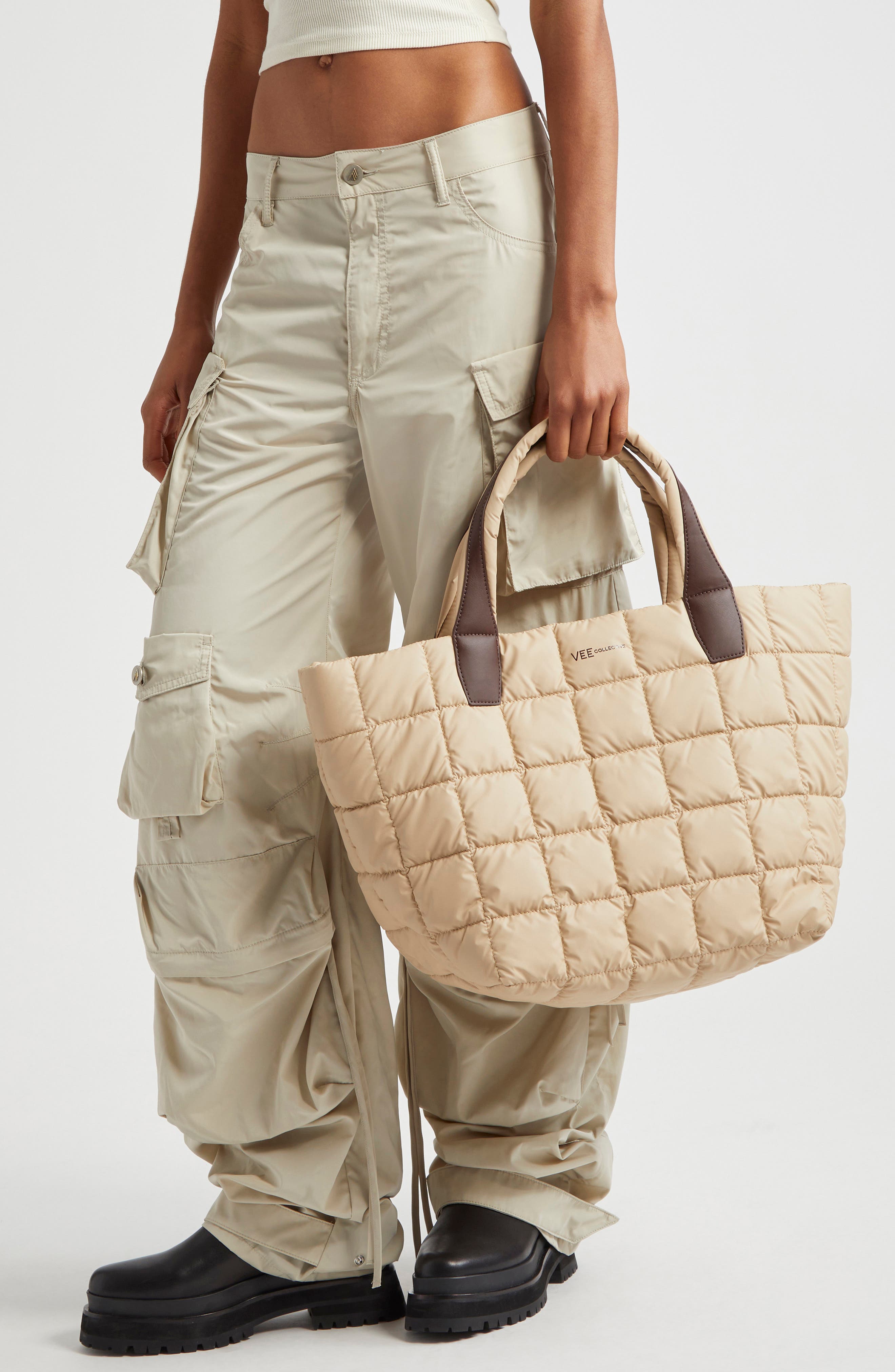 VeeCollective Medium Porter Quilted Tote, Alternate, color, Faded Yellow