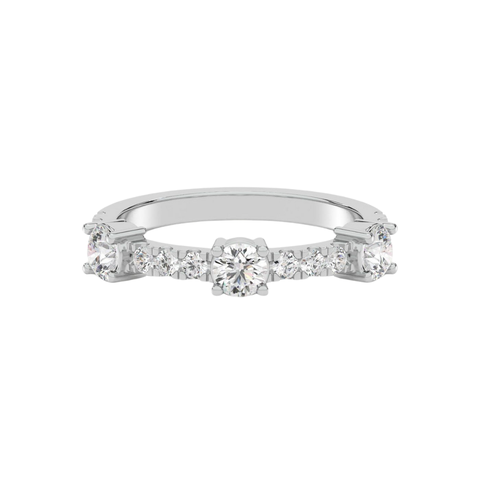 Three Round Orbit Pavé Lab Diamond Band in 14K