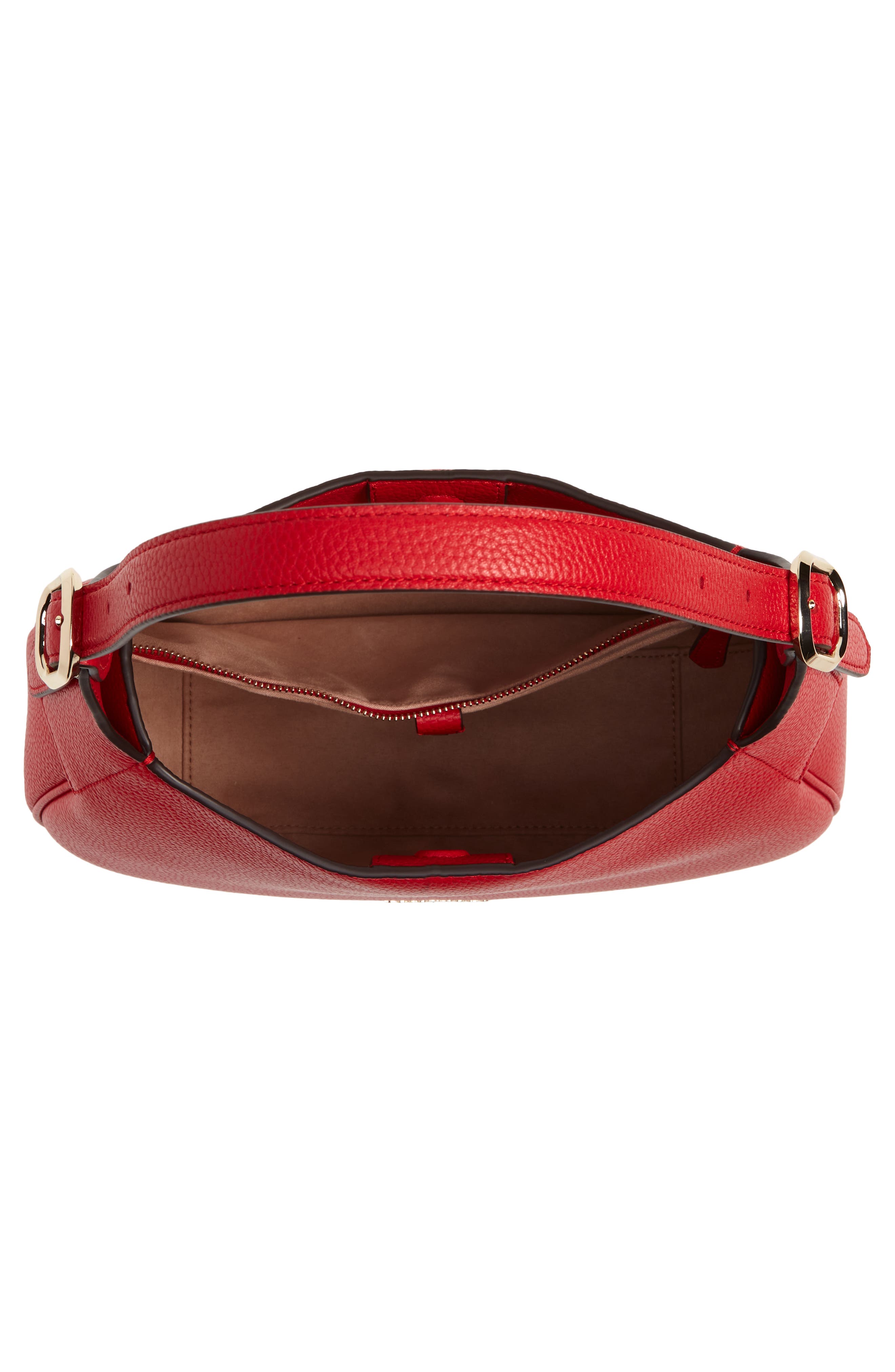 penny pebbled leather shoulder bag, Alternate, color, LINGONBERRY