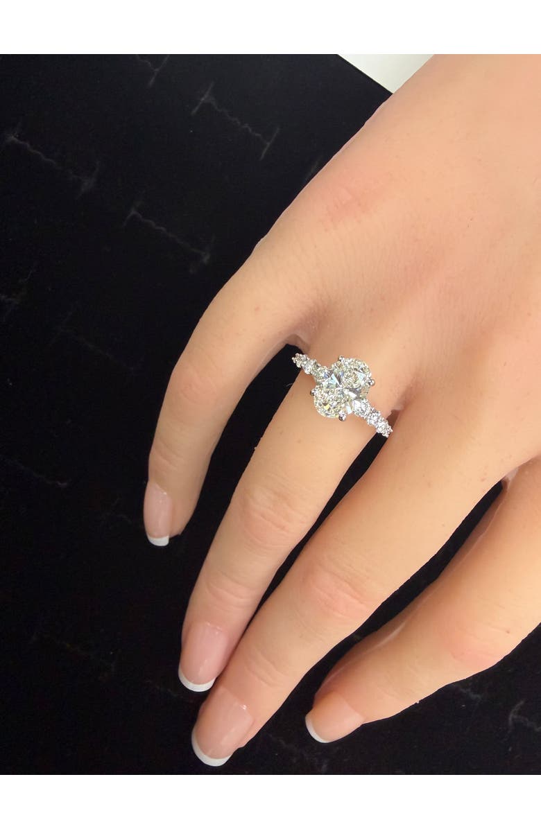 LuvMyJewelry Camila 14K Gold Oval Lab Grown Diamond Engagement Ring - 2.5 Ct, Alternate, color, 14K White Gold