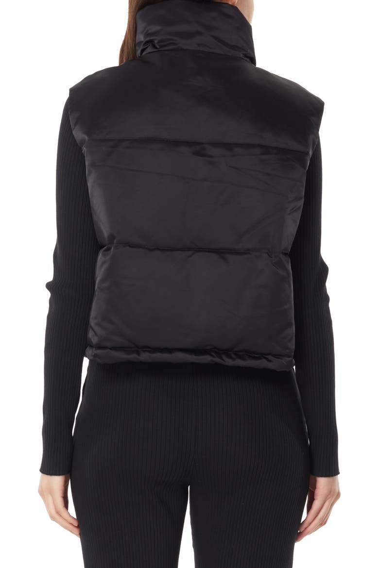Water Resistant Crop Puffer Vest, Alternate, color, BLACK