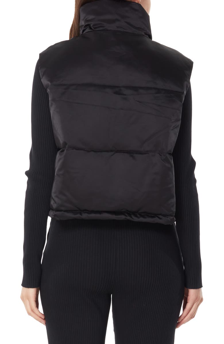 elevenparis Water Resistant Crop Puffer Vest, Alternate, color, Black