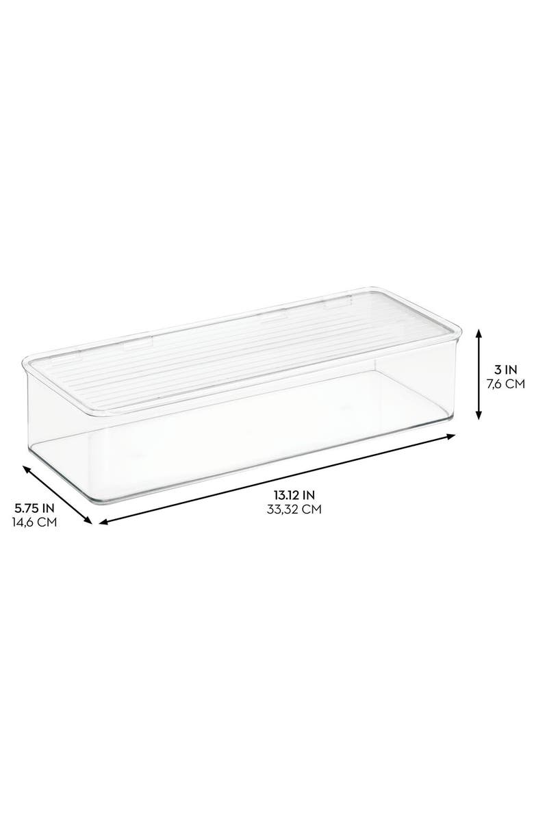 iDesign Stackable Hinged-Lid Pantry Storage Box - Set of 4 - Clear, Alternate, color, Clear