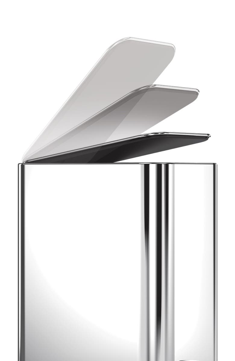 simplehuman 5L slim step can, Alternate, color, Polished
