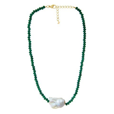 Colored Bead Chain Pearl Choker