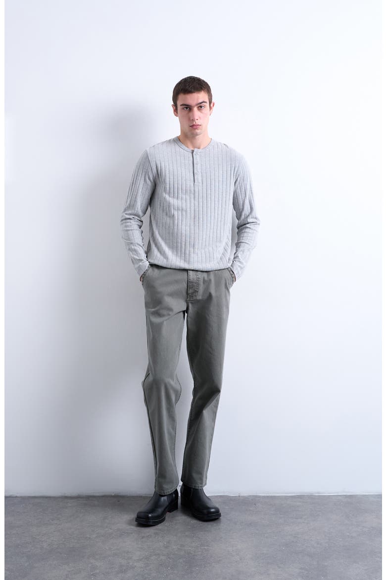 Long Sleeve Rib Henley, Alternate, color, GREY