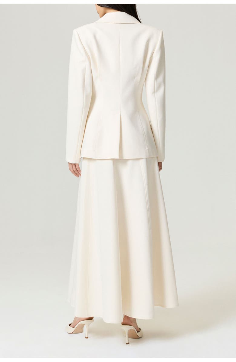 Nocturne Gold Accent Padded Shoulder Jacket, Alternate, color, Ivory