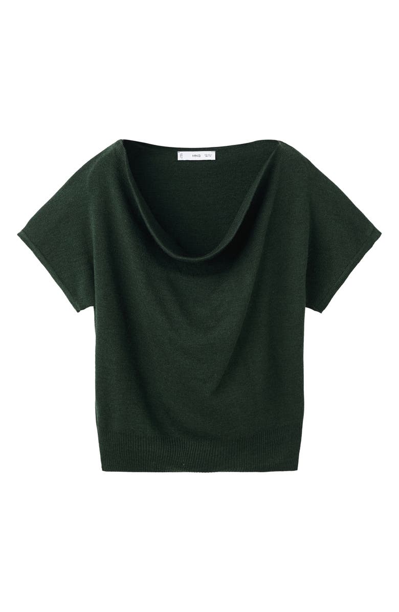 MANGO Drape Crop Sweater, Alternate, color, Dark Green