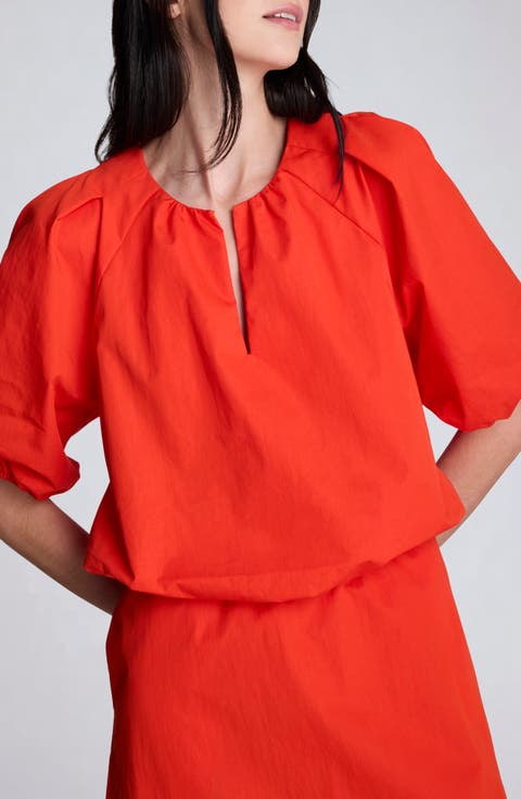 Crop Elastic Hem Cotton & Nylon Top