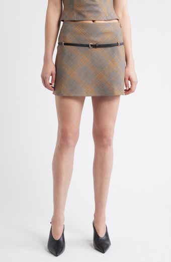 MANGO Melo Belted Plaid Minskirt
