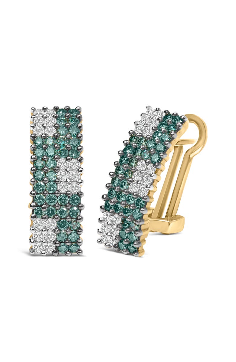 Haus of Brilliance 14K Gold 2.00 Cttw Diamond Four-Row Pavé Omegaback Earrings, Alternate, color, Yellow