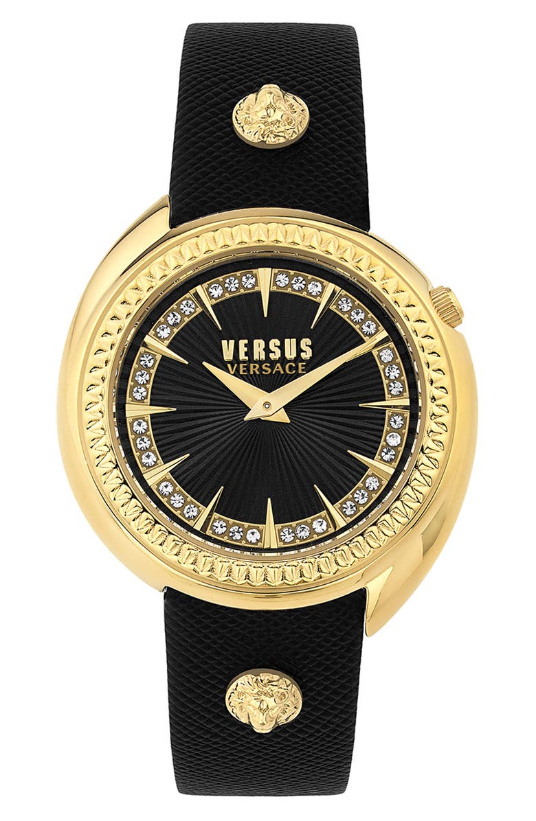 VERSUS Versace Tortona Leather Strap Watch, 38mm, Main, color, 
