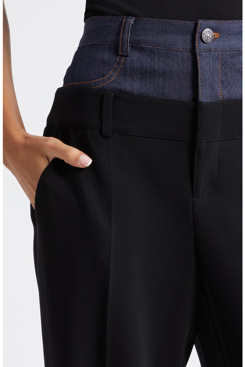 Dionne Mixed Media Pants, Alternate, color, BLACK/INDIGO