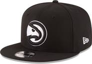 New Era Men's New Era Black Atlanta Hawks Black & White Logo 9FIFTY Adjustable Snapback Hat