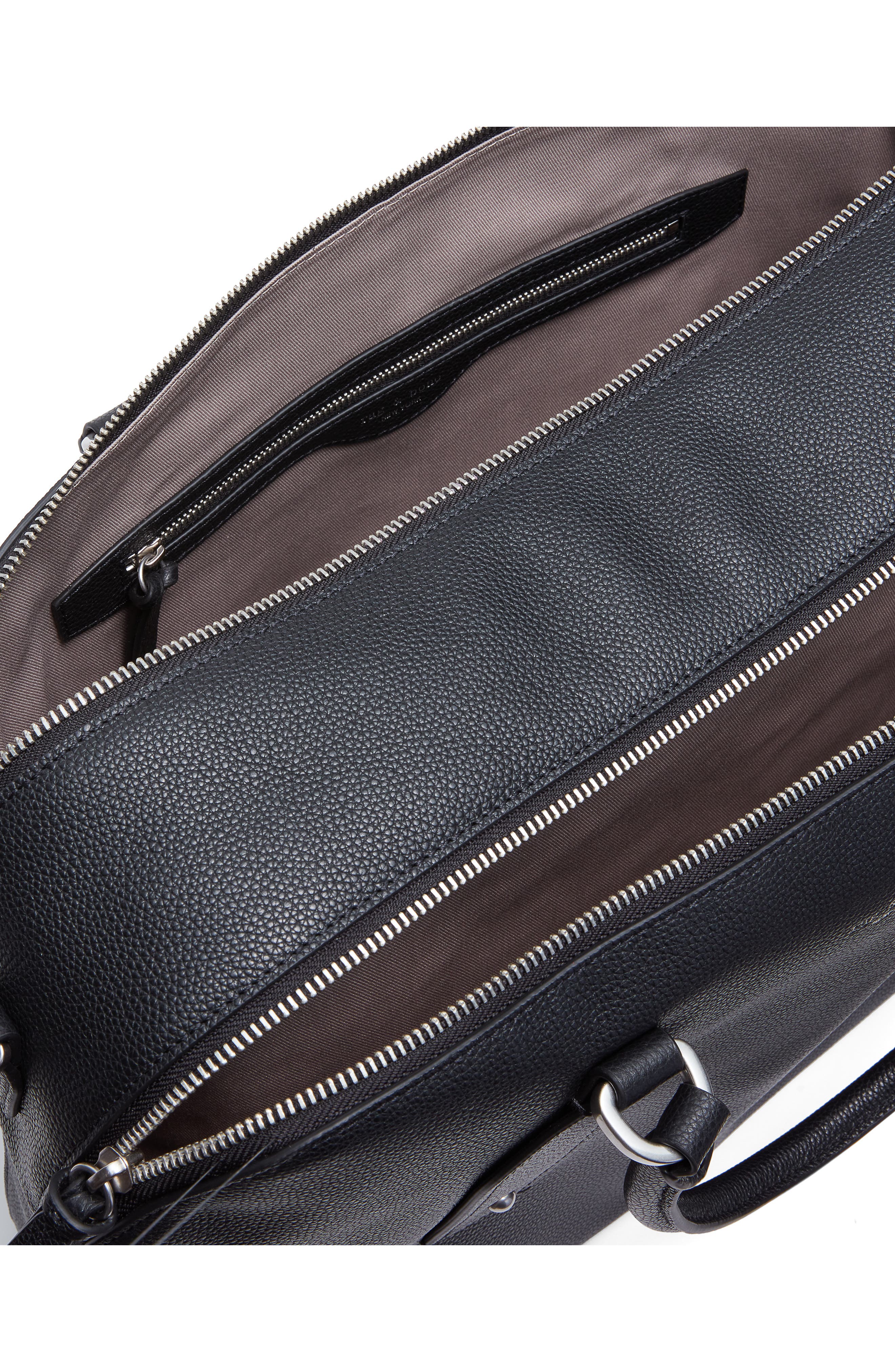 rag & bone Large Gramercy Leather Satchel, Alternate, color, Black