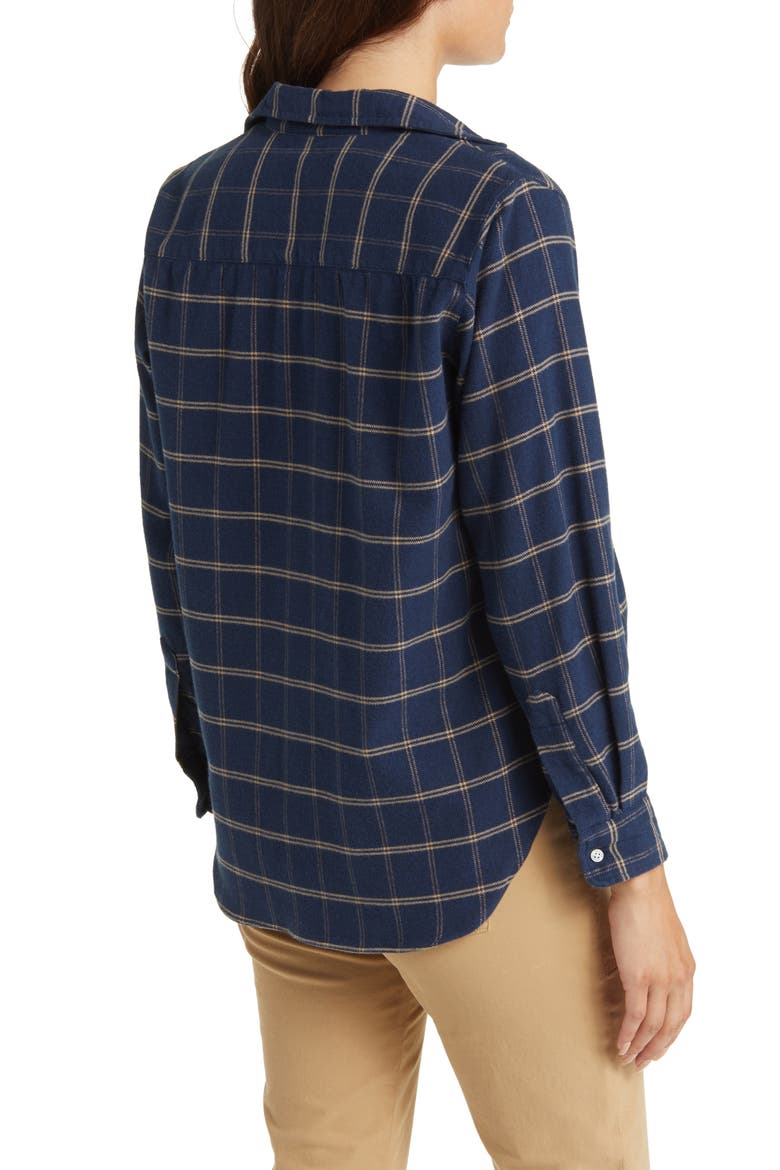 Frank Windowpane Plaid Button-Up Shirt, Alternate, color, NAVY W/ DOUBLE TAN WINDOWPANE