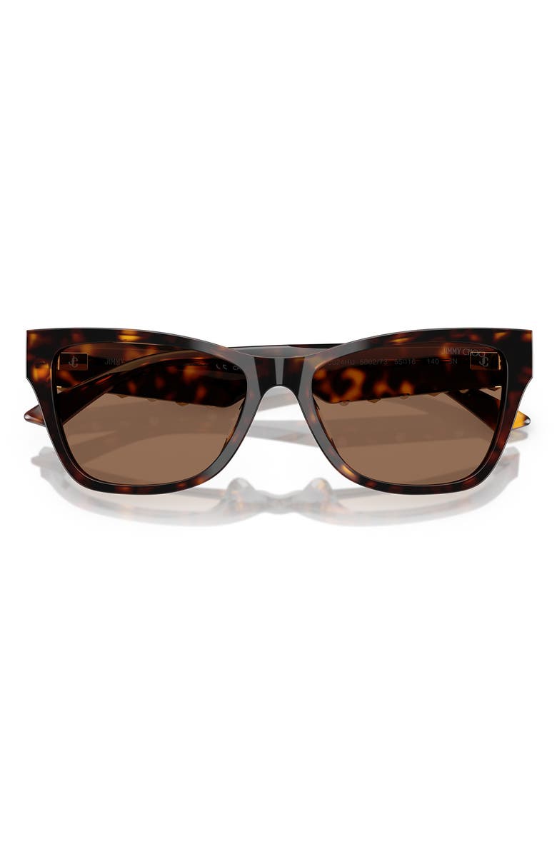 Jimmy Choo 55mm Pillow Sunglasses, Alternate, color, Havana